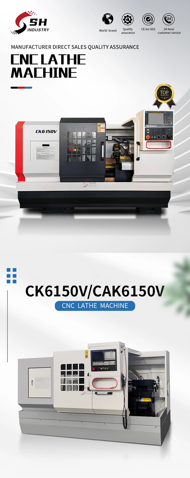 Ck6150V Parallel Flat Bed Horizontal High Precision Metal Turning Torno CNC Lathe Machine (Lathe CNC Machine Tools)